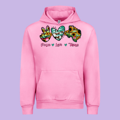 Peace Love Texas Urban Hoodie Designed By Ranaportraitstore