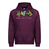 Mauve Wine Peace Love Texas Urban Hoodie - RanaPortraitStore