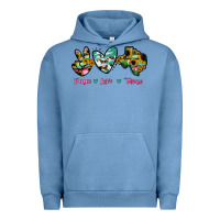 Pigment Pebble Blue Peace Love Texas Urban Hoodie - RanaPortraitStore