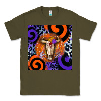 Army Green halloween bull skull Classic Tee - BarkalooDesign
