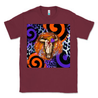 Burgundy halloween bull skull Classic Tee - BarkalooDesign
