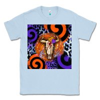 Dusty Blue halloween bull skull Classic Tee - BarkalooDesign