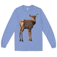 Colony Blue elk fawn deer Long Sleeve Tee - LillyAllenDesigns