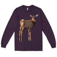 Plum elk fawn deer Long Sleeve Tee - LillyAllenDesigns