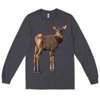 Smoke elk fawn deer Long Sleeve Tee - LillyAllenDesigns