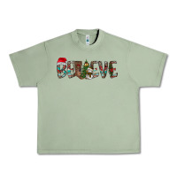 Oil Green Believe Christmas Urban Heavy Tee - CowhideDigitalArt
