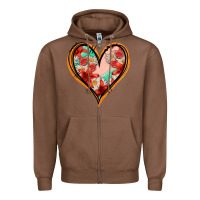 Chestnut floral orange glitter heart Zipper Hoodie - Jasminsmagicworld