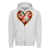 Dove Grey floral orange glitter heart Zipper Hoodie - Jasminsmagicworld