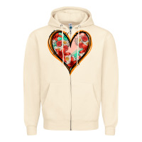 Sandshell floral orange glitter heart Zipper Hoodie - Jasminsmagicworld