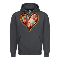 Smoke floral orange glitter heart Zipper Hoodie - Jasminsmagicworld