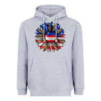 Heather Grey american flag leopard Heavyweight Hoodie - RanaPortraitStore