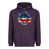 Plum american flag leopard Heavyweight Hoodie - RanaPortraitStore