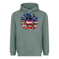 Sage american flag leopard Heavyweight Hoodie - RanaPortraitStore