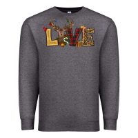 Charcoal Heather christmas reindeer love Premium Sweatshirt - RanaPortraitStore