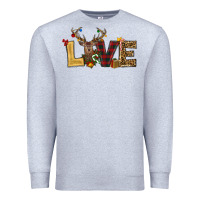 Heather Grey christmas reindeer love Premium Sweatshirt - RanaPortraitStore