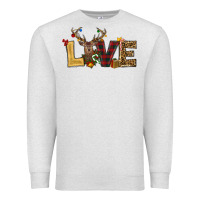Oatmeal Heather christmas reindeer love Premium Sweatshirt - RanaPortraitStore