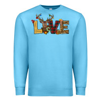 Ocean Blue christmas reindeer love Premium Sweatshirt - RanaPortraitStore