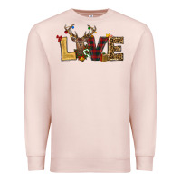 Pale Pink christmas reindeer love Premium Sweatshirt - RanaPortraitStore