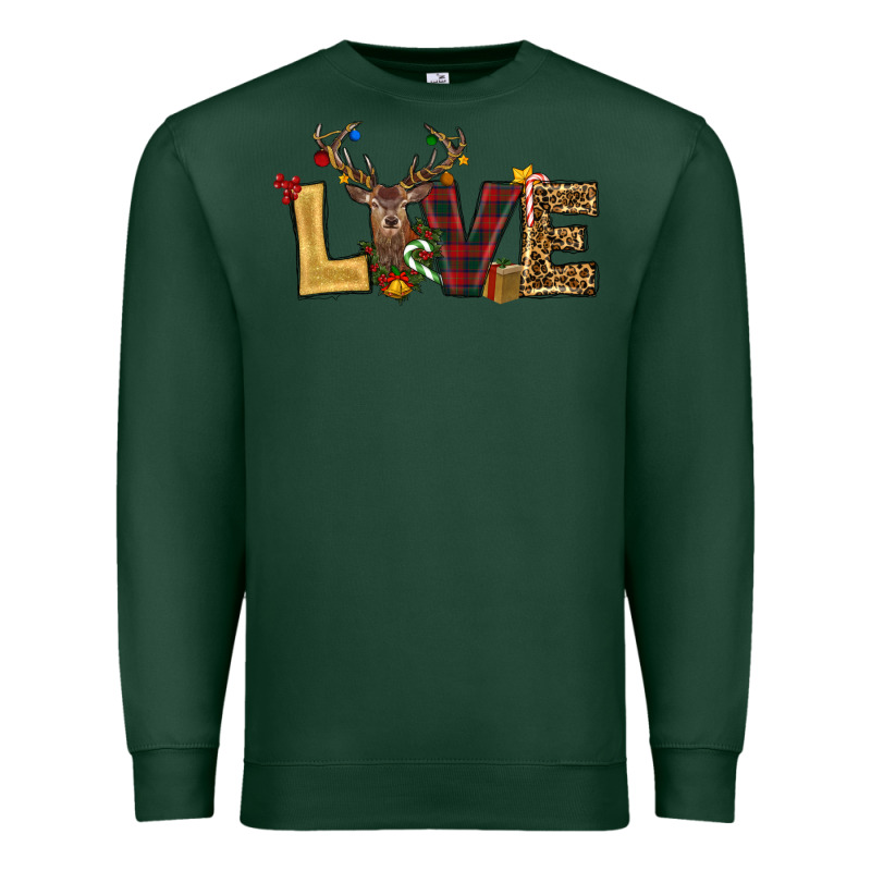 Christmas Reindeer Love Premium Sweatshirt by RanaPortraitStore | Teevron