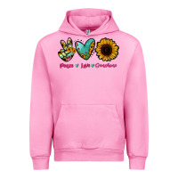 Fuchsia Pink Peace Love Sunshine Urban Hoodie - RanaPortraitStore