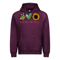 Mauve Wine Peace Love Sunshine Urban Hoodie - RanaPortraitStore