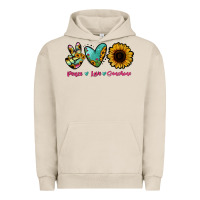 Pigment French Oak Peace Love Sunshine Urban Hoodie - RanaPortraitStore