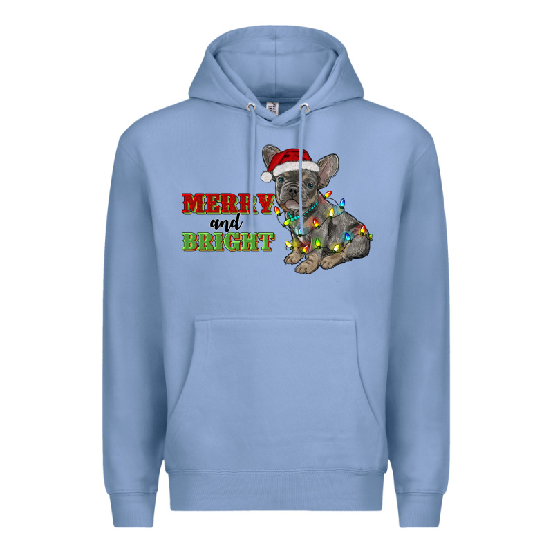 Merry And Bright French Bulldog Premium Hoodie by RanaPortraitStore | Teevron