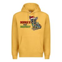 Mustard merry and bright french bulldog Premium Hoodie - RanaPortraitStore