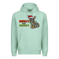 Seafoam merry and bright french bulldog Premium Hoodie - RanaPortraitStore