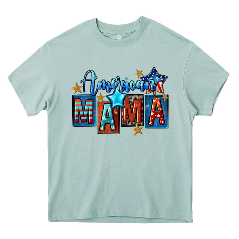 American Mama Mother's Day Heavy Core Tee by FaDigitalArtStudio | Teevron