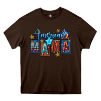 Chocolate Brown American mama Mother's Day Heavy Core Tee - FaDigitalArtStudio