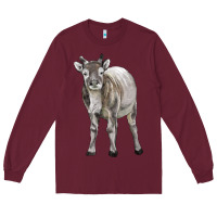 Burgundy reindeer fawn deer Long Sleeve Tee - LillyAllenDesigns