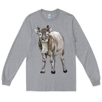 Heather Grey reindeer fawn deer Long Sleeve Tee - LillyAllenDesigns