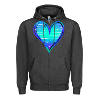 Charcoal Heather Mermaid Heart Zipper Hoodie - Jasminsmagicworld