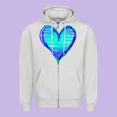 Mermaid Heart Zipper Hoodie Designed By Jasminsmagicworld