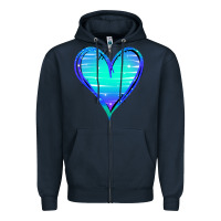 Navy Mermaid Heart Zipper Hoodie - Jasminsmagicworld
