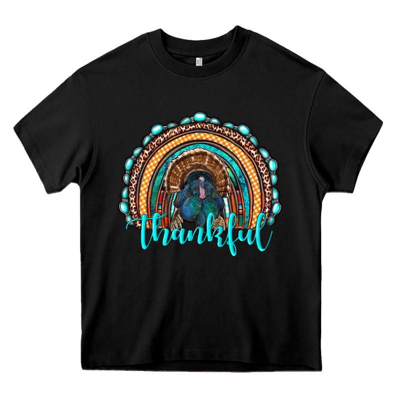 Western Thanksgiving Rainbow With Turkey Heavy Core Tee by RanaPortraitStore | Teevron
