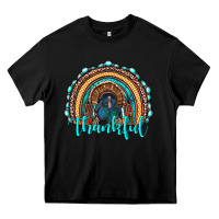 Black western thanksgiving rainbow with turkey Heavy Core Tee - RanaPortraitStore