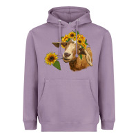 Lavender goat with sunflower Heavyweight Hoodie - RanaPortraitStore
