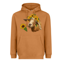 Meerkat goat with sunflower Heavyweight Hoodie - RanaPortraitStore
