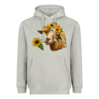 Moon Dust goat with sunflower Heavyweight Hoodie - RanaPortraitStore