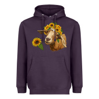 Plum goat with sunflower Heavyweight Hoodie - RanaPortraitStore