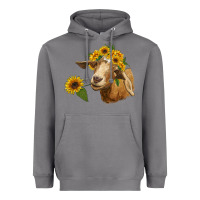 Storm goat with sunflower Heavyweight Hoodie - RanaPortraitStore