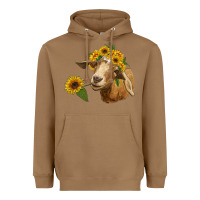 Toasted Coconut goat with sunflower Heavyweight Hoodie - RanaPortraitStore