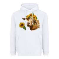 White goat with sunflower Heavyweight Hoodie - RanaPortraitStore