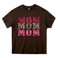 Chocolate Brown Mom mom mom Mother's Day Heavy Core Tee - FaDigitalArtStudio
