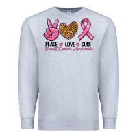 Heather Grey peace love cure Premium Sweatshirt - RanaPortraitStore