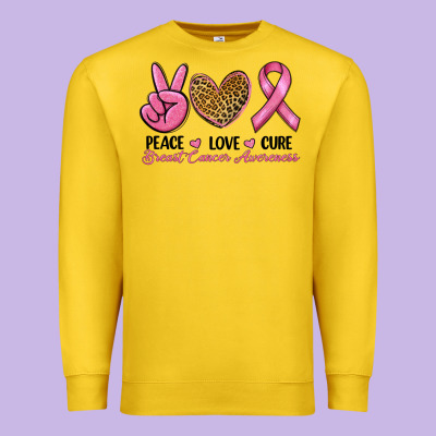Peace Love Cure Premium Sweatshirt Designed By Ranaportraitstore