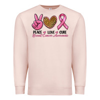 Pale Pink peace love cure Premium Sweatshirt - RanaPortraitStore