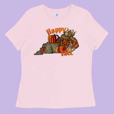 Happy Fall Ladies Tee Designed By Cowhidedigitalart